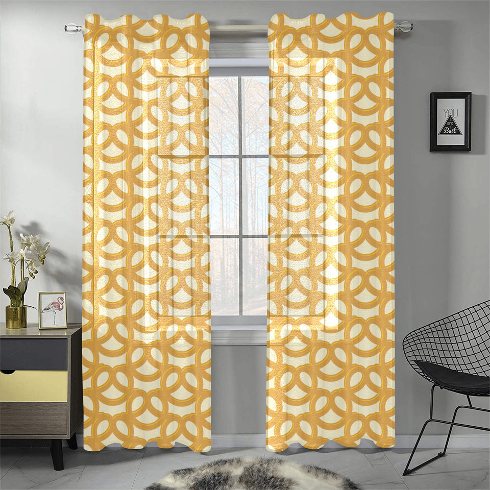 Pretzels Pattern Print Design 01 Gauze Curtain