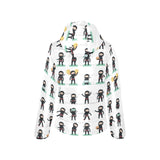 Cute ninja katana sword pattern Women's Padded Hooded Jacket