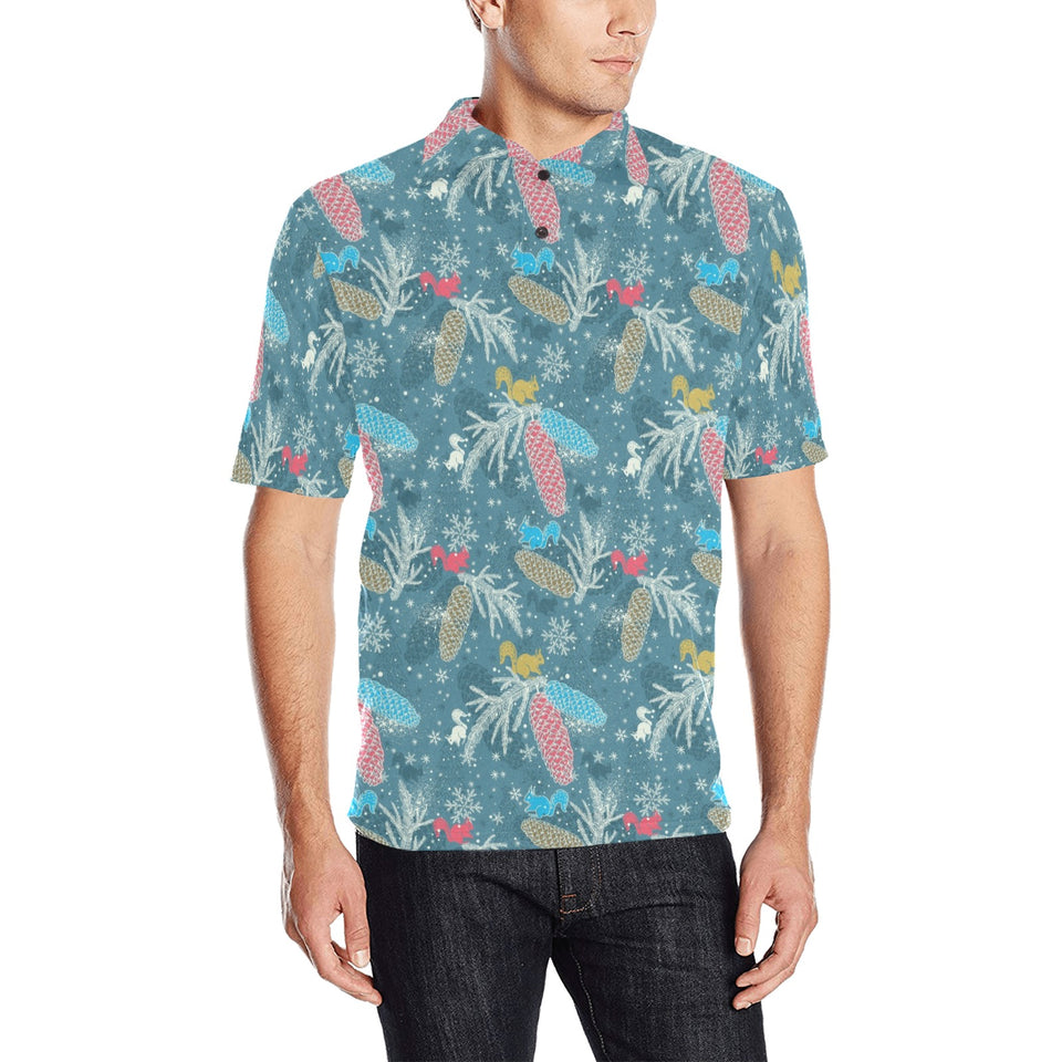 Squirrel Pattern Print Design 01 Men's All Over Print Polo Shirt