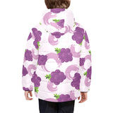 Cute Grape pattern Kids' Boys' Girls' Padded Hooded Jacket