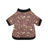 Coffee bean flower pattern All Over Print Pet Dog Round Neck Fuzzy Shirt