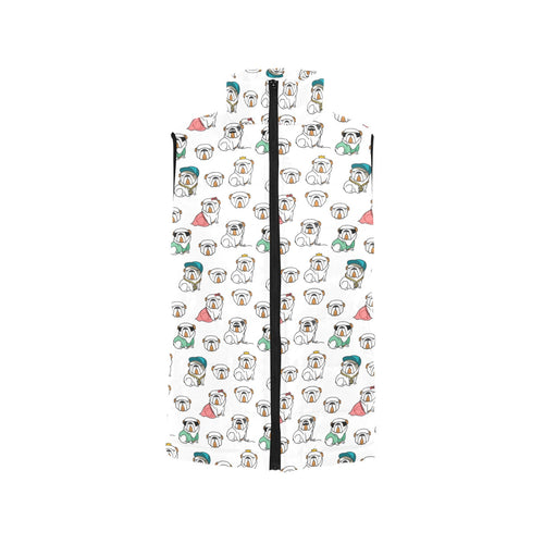 English Bulldog Pattern Print Design 03 Women's Padded Vest
