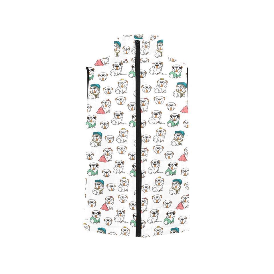 English Bulldog Pattern Print Design 03 Women's Padded Vest