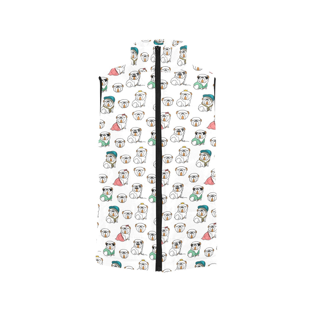 English Bulldog Pattern Print Design 03 Women's Padded Vest