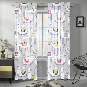 Cute Llama Alpaca pattern Gauze Curtain