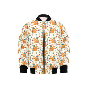 Squirrel Pattern Print Design 04 Kids' Boys' Girls' Bomber Jacket