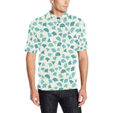 Green ginkgo leaves pattern Men's All Over Print Polo Shirt