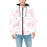 Hand drawn ice cream pattern Men's Padded Hooded Jacket
