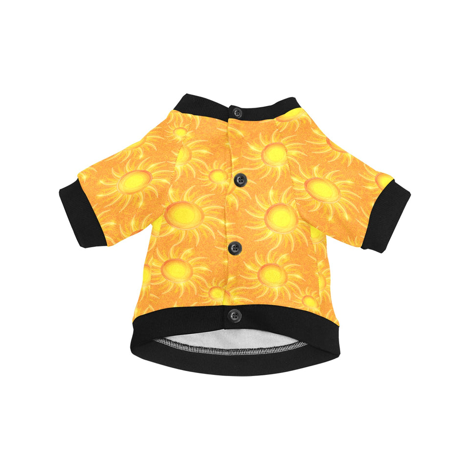 Sun orange background All Over Print Pet Dog Round Neck Fuzzy Shirt
