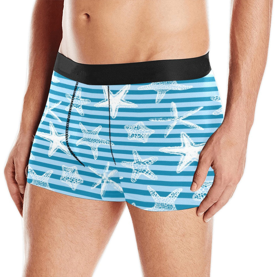 Starfish blue blackground Men's All Over Print Boxer Briefs Men's Underwear