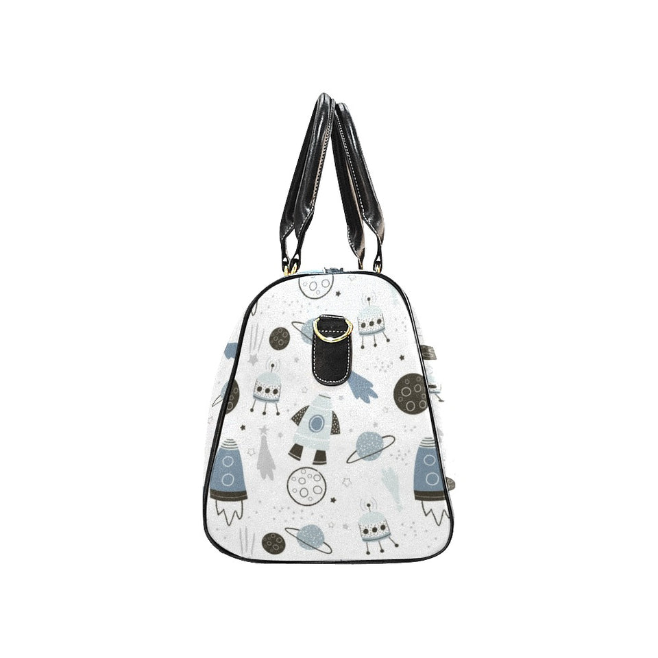 Hand drawn space elements space rocket star planet Travel Bag