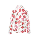 watercolor hand drawn beautiful strawberry pattern Women's Padded Hooded Jacket
