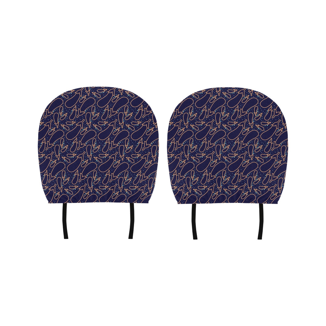 Eggplant Pattern Print Design 04 Car Headrest Cover