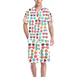 Sun Glasses Pattern Print Design 03 Men's V-Neck Short Pajama Set