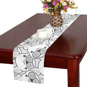 Cute french bulldog head pattern Table Runner