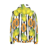 papaya design pattern Men's Padded Hooded Jacket