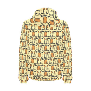 English Bulldog Pattern Print Design 02 Men's Padded Hooded Jacket