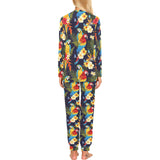 Colorful parrot flower pattern Women's All Over Print Pajama Set