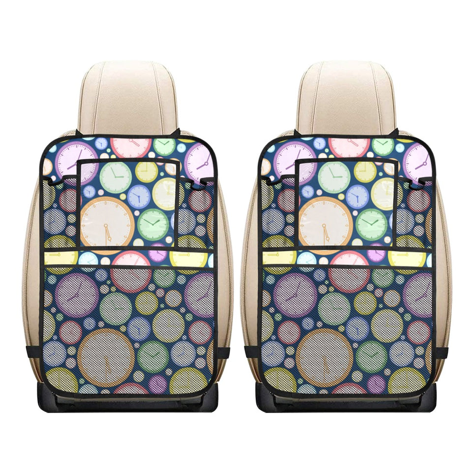 Colorful clock background Car Seat Back Organizer