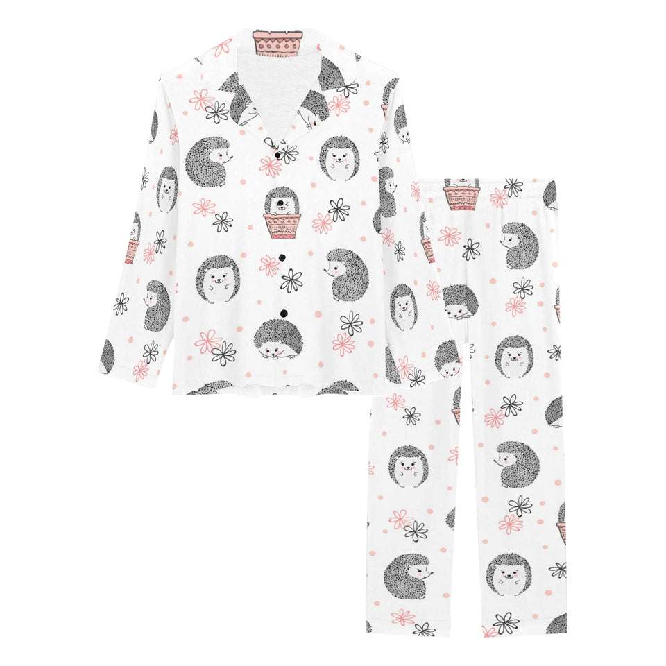 Hedgehog Pattern Print Design 02 Women's Long Pajama Set