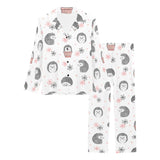 Hedgehog Pattern Print Design 02 Women's Long Pajama Set