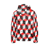 Dice Pattern Print Design 02 Kids' Boys' Girls' Padded Hooded Jacket