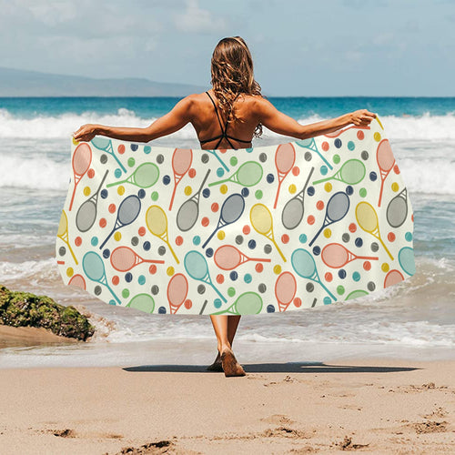 Tennis Pattern Print Design 03 Beach Towel