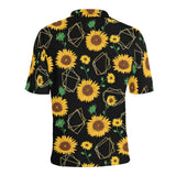 sunflower golden polygonal shapes Men's All Over Print Polo Shirt