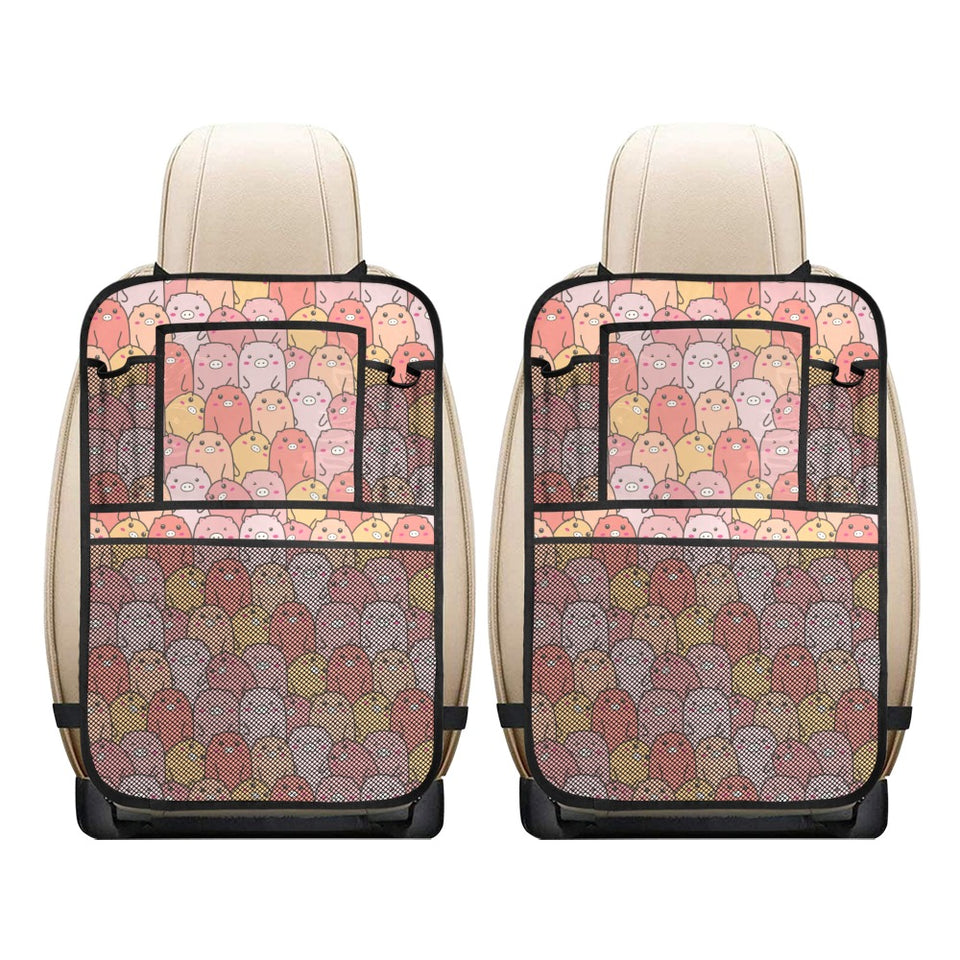 Pig Pattern Print Design 04 Car Seat Back Organizer