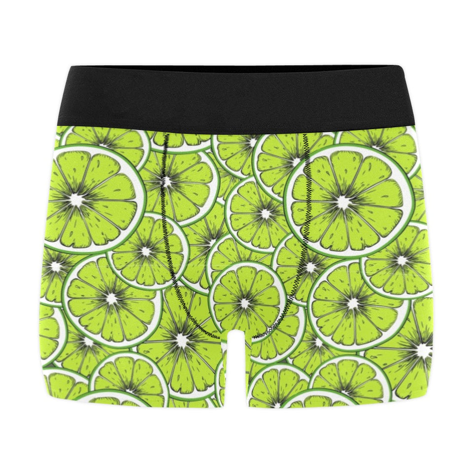 Slices of Lime design pattern Men's All Over Print Boxer Briefs Men's Underwear