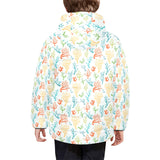 Coral Reef Pattern Print Design 02 Kids' Boys' Girls' Padded Hooded Jacket