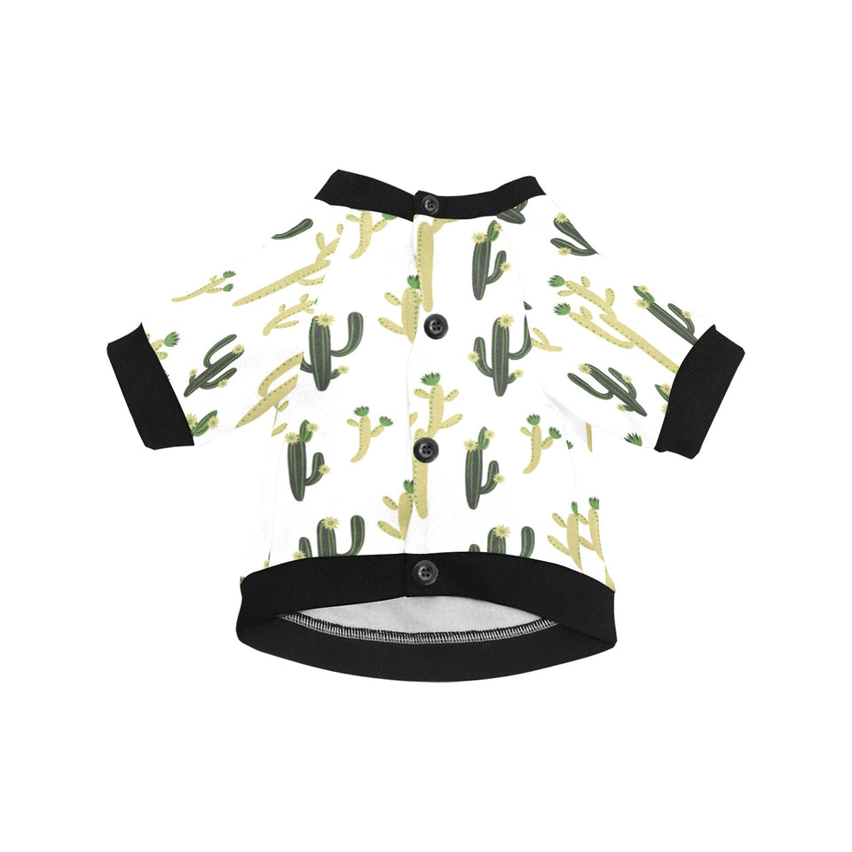 Cute cactus pattern All Over Print Pet Dog Round Neck Fuzzy Shirt
