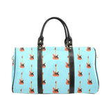 electric guitar pattern light blue background Travel Bag