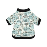 Dragonfly Butterfly Plants insect flower vintage s All Over Print Pet Dog Round Neck Fuzzy Shirt