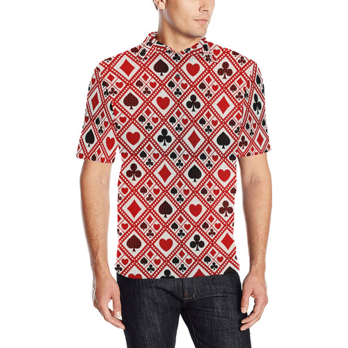 Casino Cards Suits Pattern Print Design 03 Men's All Over Print Polo Shirt