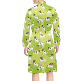 Jack Russel Pattern Print Design 01 Men's Long Sleeve Belted Night Robe