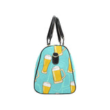 Beer pattern green background Travel Bag
