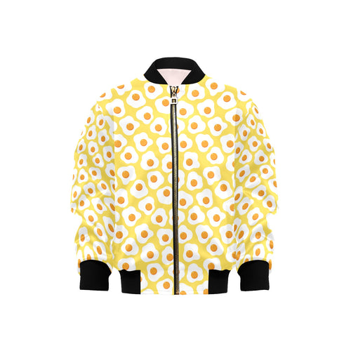 Fried Eggs Pattern Print Design 05 Kids' Boys' Girls' Bomber Jacket