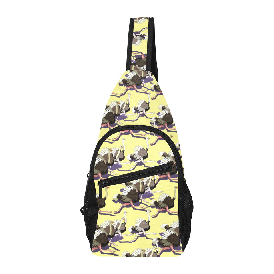 Ostrich Pattern Print Design 04 All Over Print Chest Bag