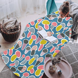 Colorful mushroom design pattern Blanket Robe with Sleeves