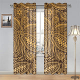 cacao beans tribal polynesian pattern background Gauze Curtain