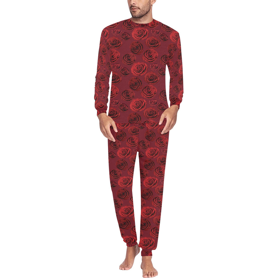 Rose Pattern Print Design 03 Men's All Over Print Pajama