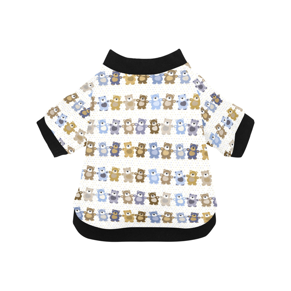 Teddy Bear Pattern Print Design 02 All Over Print Pet Dog Round Neck Fuzzy Shirt