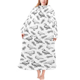 Pigeon Pattern Print Design 05 Blanket Robe with Sleeves