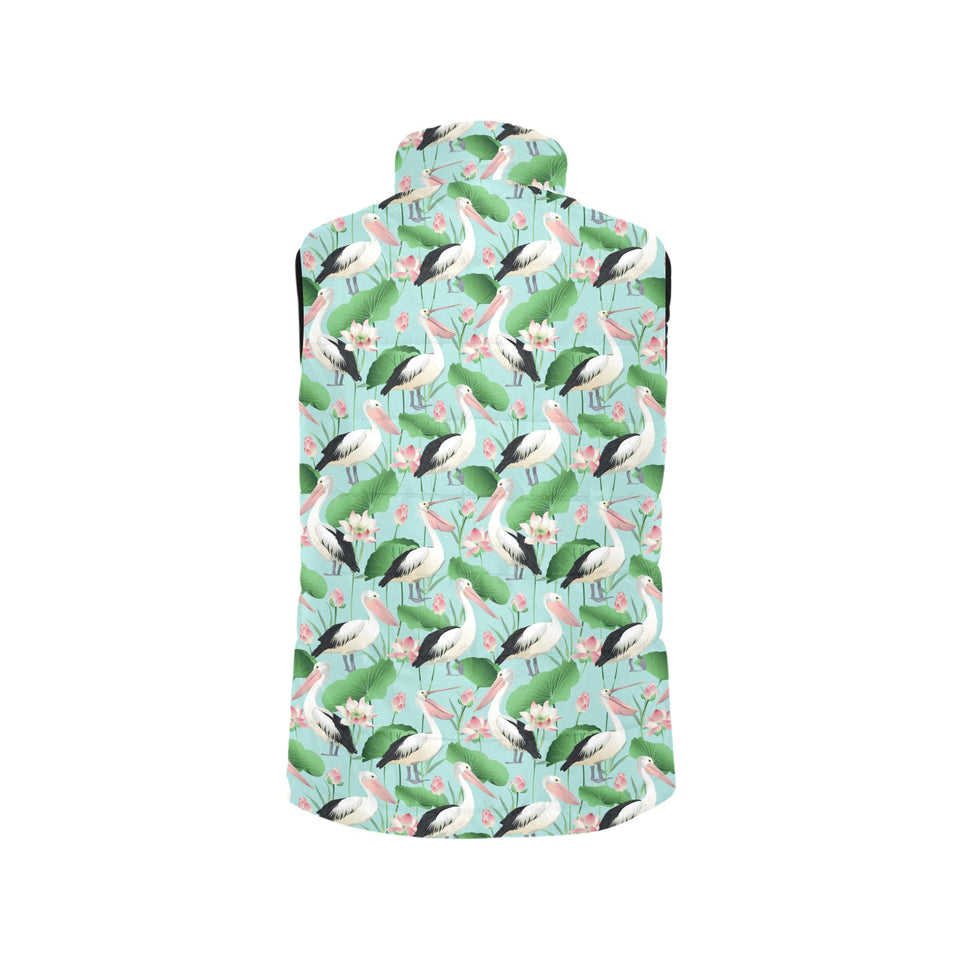 Pelican Pattern Print Design 01 Women's Padded Vest
