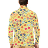 Sun Glasses Pattern Print Design 05 Men's Long Sleeve Polo Shirt