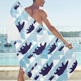 polar bear winter snow pattern Beach Towel