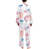 Watercolor air balloon cloud pattern Men's Long Pajama Set