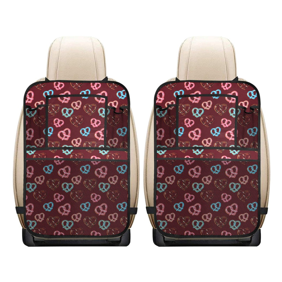 Pretzels Pattern Print Design 05 Car Seat Back Organizer