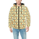 English Bulldog Pattern Print Design 02 Men's Padded Hooded Jacket